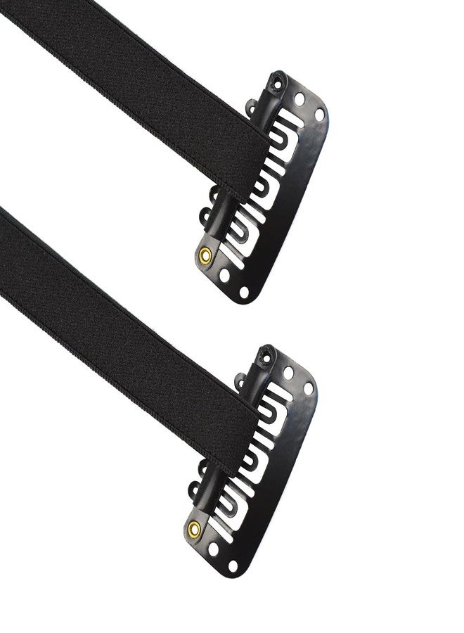 YTBYT 4 Pcs Facelift Bands with Clips Invisible Face Stretching Lifting Strap Adjustable Elastic Band Face Slimming Band (24cm Black Single Bands) - Image 5