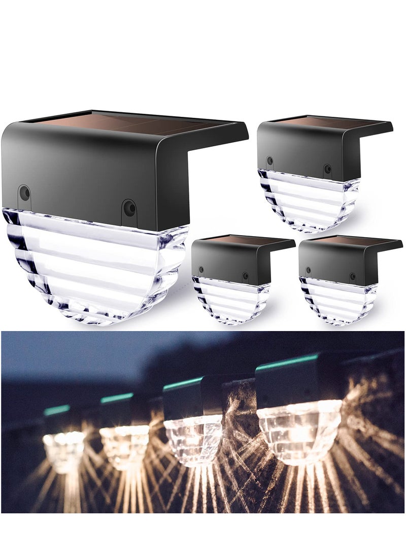 Next Life Solar Deck Lights, 4Pack Outdoor Fence Solar Lights Waterproof LED Solar Stair Lights, Outdoor Solar Fence Lights for Deck, Stairs, Step, Yard, Patio, and Pathway - Image 1
