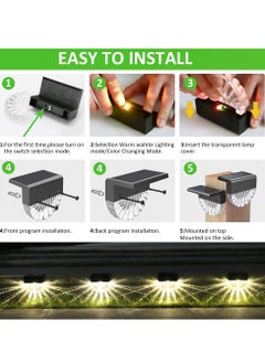 Next Life Solar Deck Lights, 4Pack Outdoor Fence Solar Lights Waterproof LED Solar Stair Lights, Outdoor Solar Fence Lights for Deck, Stairs, Step, Yard, Patio, and Pathway  - Image 4