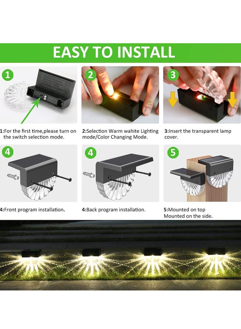 Next Life Solar Deck Lights, 4Pack Outdoor Fence Solar Lights Waterproof LED Solar Stair Lights, Outdoor Solar Fence Lights for Deck, Stairs, Step, Yard, Patio, and Pathway - Image 4