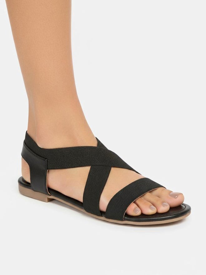 Peterpapa Black Elastic Comfort Sandals - Image 5