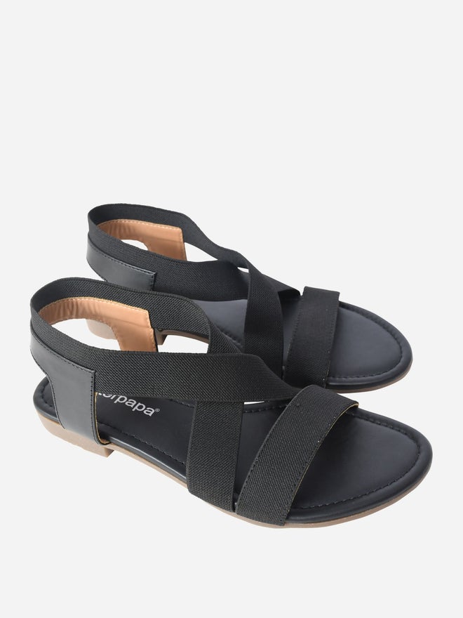 Peterpapa Black Elastic Comfort Sandals - Image 1