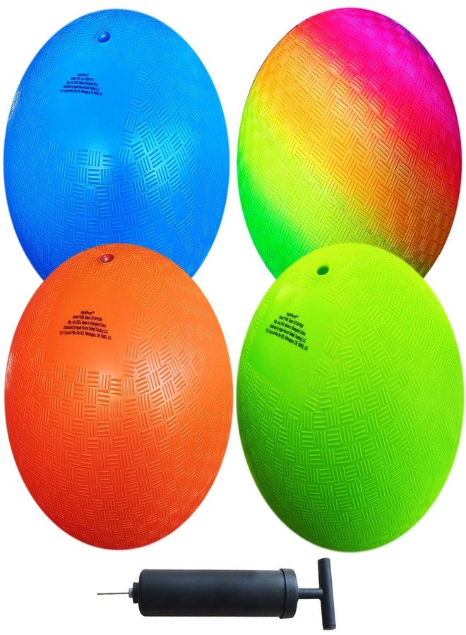 AppleRound 8.5-inch Dodgeball Playground Balls, Pack of 4 Balls with 1 Pump, Official Size for Dodge Ball, Handball, Camps and Schools - Image 1