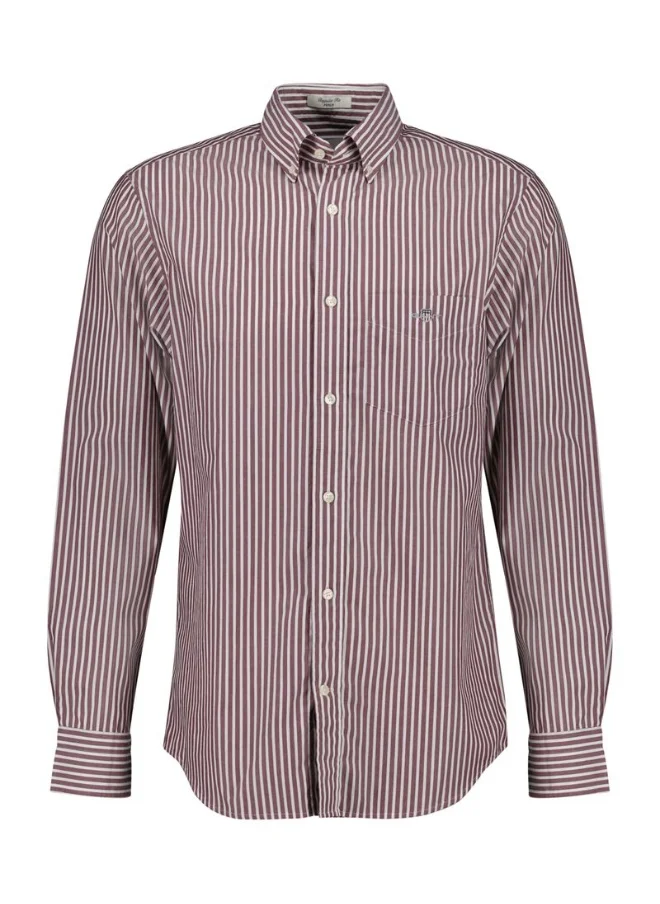 غانت Gant Regular Fit Striped Poplin Shirt