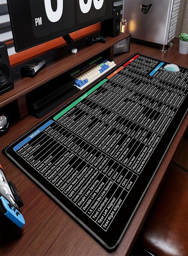 TELEKART Large Anti Slip Keyboard Shortcut Extended Desk mat/Mouse Pad with PS |AI | CDR | PR | Word | excel | PPT Shortcut Keys Computer mat for Laptop Size 800 x 300 x 3 mm - Image 2