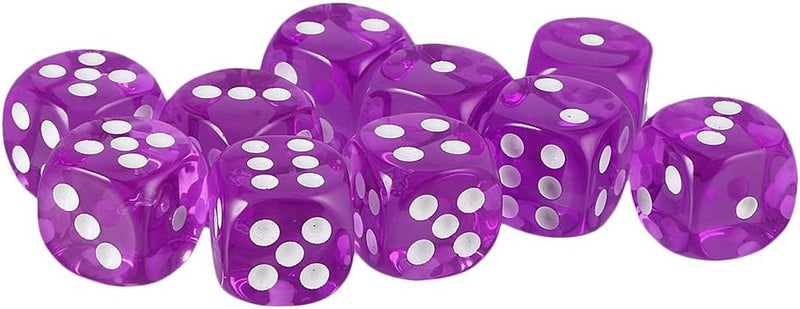 كلاراكو مجموعة من 10 قطع من النرد سداسي الأوجه للعب الأدوار D&D RPG، لونها بنفسجي. - Image 2