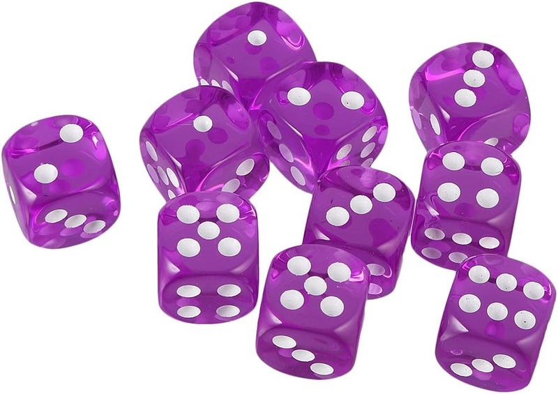 كلاراكو مجموعة من 10 قطع من النرد سداسي الأوجه للعب الأدوار D&D RPG، لونها بنفسجي. - Image 3