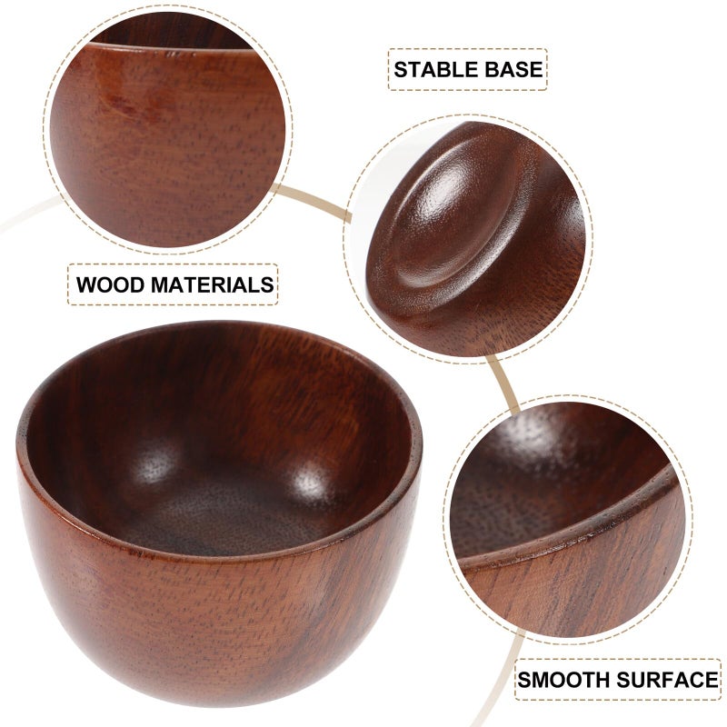 Wooden Serving Bowl And Spoon Set Compact Reusable Dinnerware For Home Restaurant Hotel - Image 5