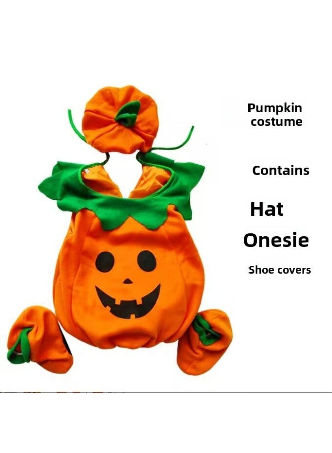 Halloween Costume for Baby and Kid Pumpkin suit type a Suitable Height:100cm Pretend Play Suit Halloween Dress up Party costume for girls and boys - Image 1