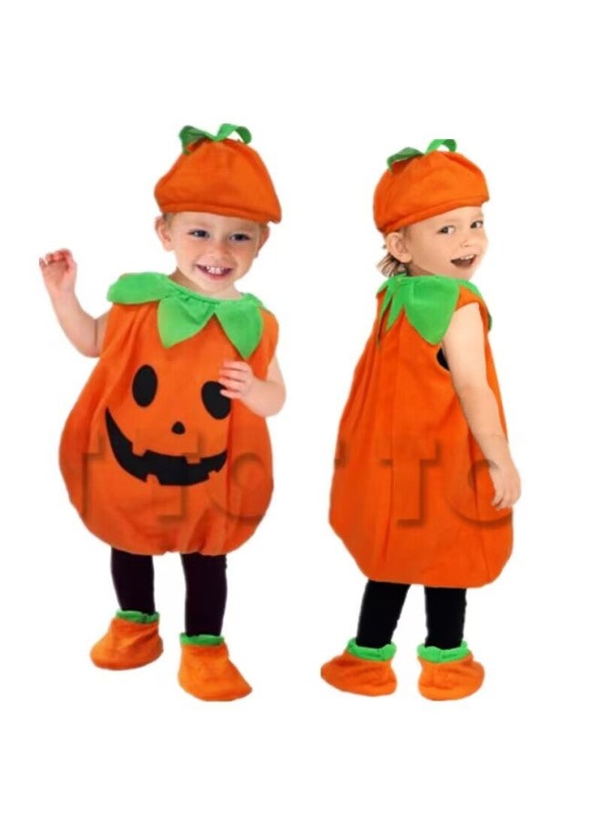 Halloween Costume for Baby and Kid Pumpkin suit type a Suitable Height:100cm Pretend Play Suit Halloween Dress up Party costume for girls and boys - Image 2