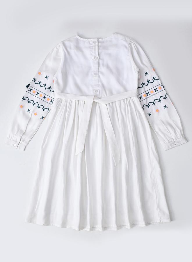 BELLA MODA Embroidered Cotton Dress - Image 3