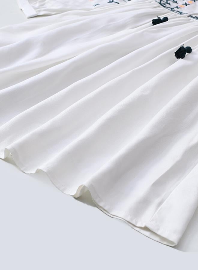 BELLA MODA Embroidered Cotton Dress - Image 5