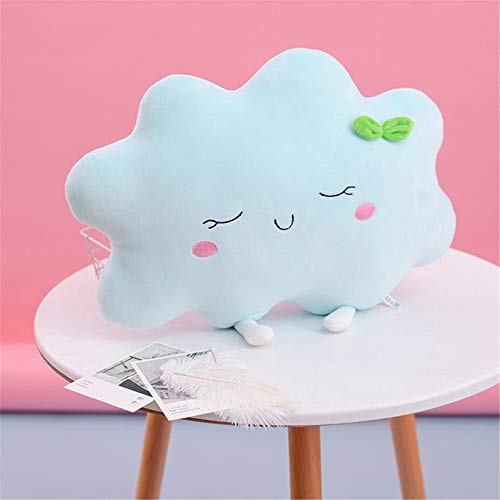 Peach Cuddle Cute Cloud Shaped Velvet Fluffy Fur Cushion for Kids Room, Living Room, Bedroom, Luxury Furnishing, Throw Pillow (16x16 inch, Blue) - Image 4