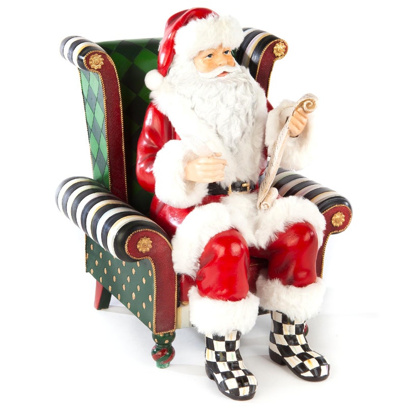 mackenzie childs MACKENZIECHILDS Santa Claus Statue Christmas Santa Decor for Mantel Wish List