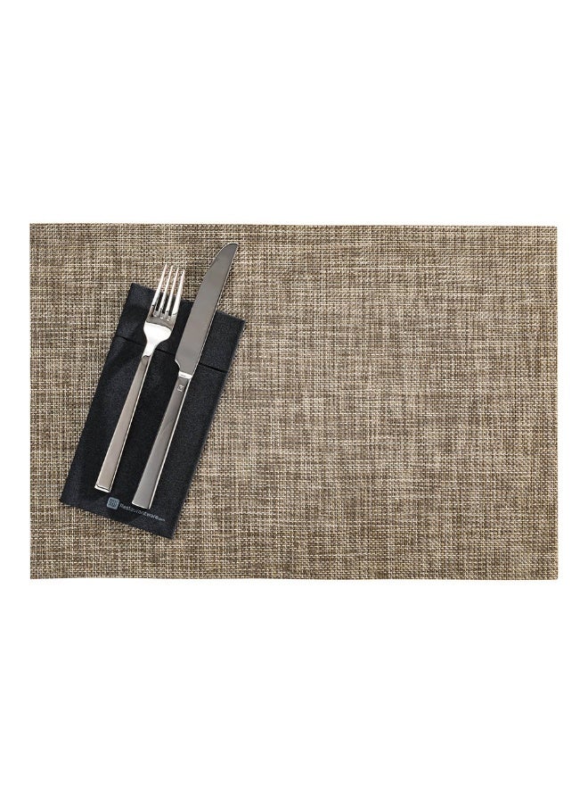 Restaurantware مفرش طاولة كارمل مش 16 × 12 بوصة، مجموعة من 6 مفرش منسوج قابل للغسل - مقاوم للحرارة، لا يتلطخ، مفرش مطبخ من الفينيل الذهبي المدخن، مع خيوط بيضاء، سهل التنظيف - Image 2