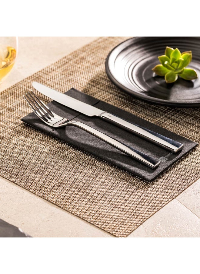 Restaurantware مفرش طاولة كارمل مش 16 × 12 بوصة، مجموعة من 6 مفرش منسوج قابل للغسل - مقاوم للحرارة، لا يتلطخ، مفرش مطبخ من الفينيل الذهبي المدخن، مع خيوط بيضاء، سهل التنظيف - Image 3