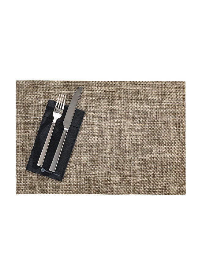 Restaurantware مفرش طاولة كارمل مش 16 × 12 بوصة، مجموعة من 6 مفرش منسوج قابل للغسل - مقاوم للحرارة، لا يتلطخ، مفرش مطبخ من الفينيل الذهبي المدخن، مع خيوط بيضاء، سهل التنظيف - Image 5