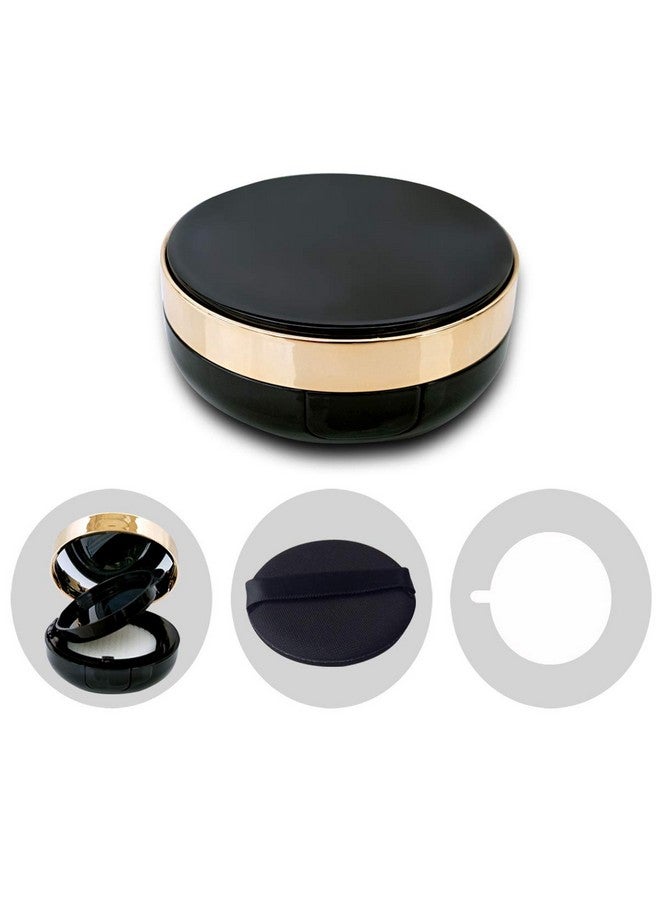 mollensiuer 15Ml 0.5Oz Empty Portable Makeup Powder Air Cushion Bb Puff Container Round Cosmetic Cream Case With Powder Puff And Mirror For Diy Bb Cc Liquid Foundation Cream Box - Image 1