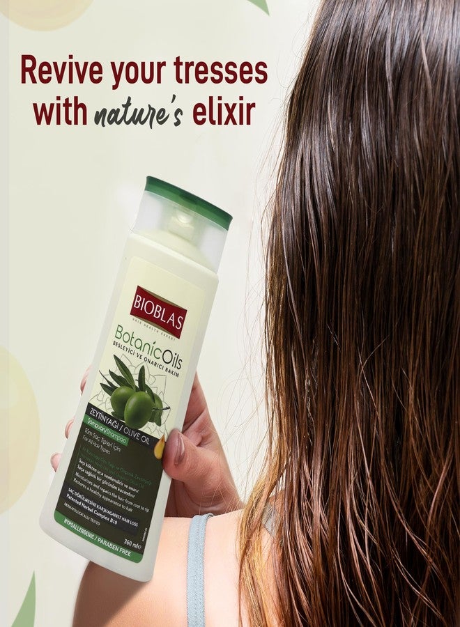 BIOBLAS Olive Oil Hair Shampoo - Restores Damaged, Dry & Frizzy Hair - Hair Moisturizing Shampoo with Organic Olive Oil & Lemon Peel - Paraben & Dye Free - All Hair Types (Pack of 1) 360ml - Image 2