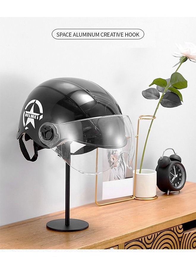 Sharpdo Floor-Mounted Motorcycle Helmet Metal Holder for Helmets Hats Caps Wigs  - Image 2