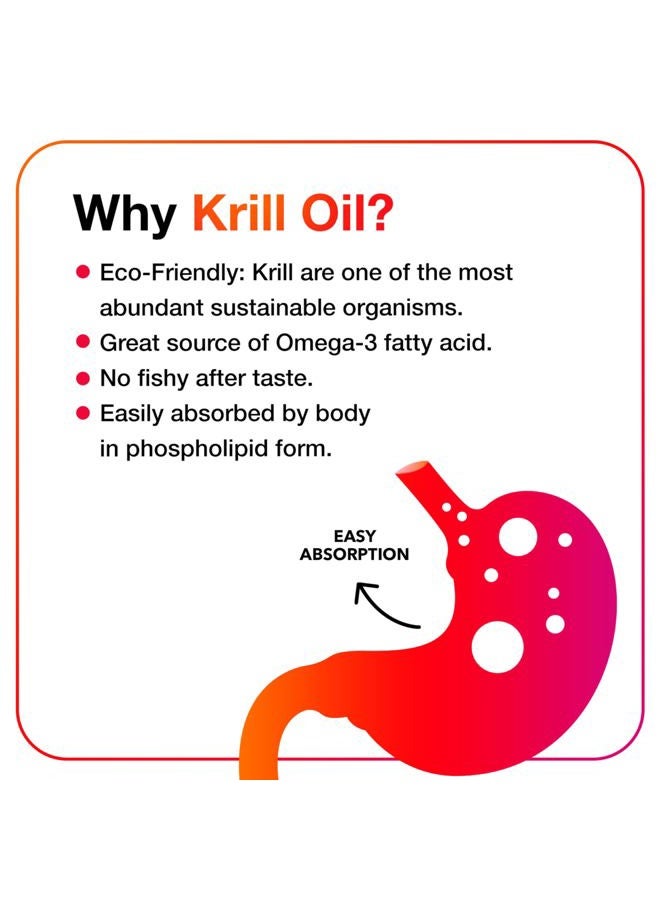 Omega-3 Krill Oil 350mg Softgels (130 Count in A Bottle), EPA & DHA Omega-3 Fatty Acids with No Fishy Aftertaste Unlike Fish Oil, Contains Antioxidant Astaxanthin