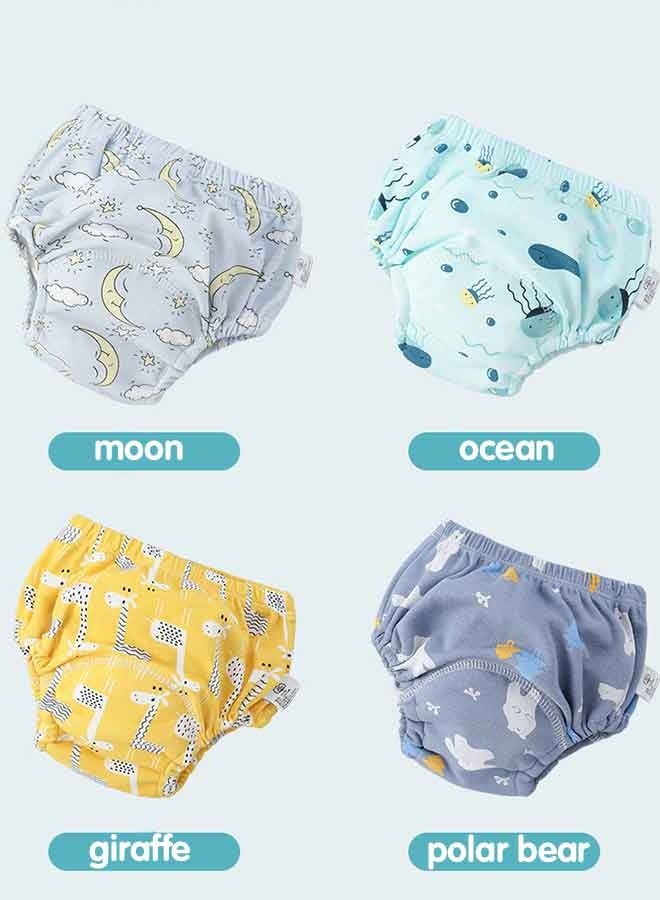 Sharpdo 4 Pieces Baby Cloth Diaper, Potty Training Pants for Boy and Girls, Breathable Potty Training Underwear - Image 4