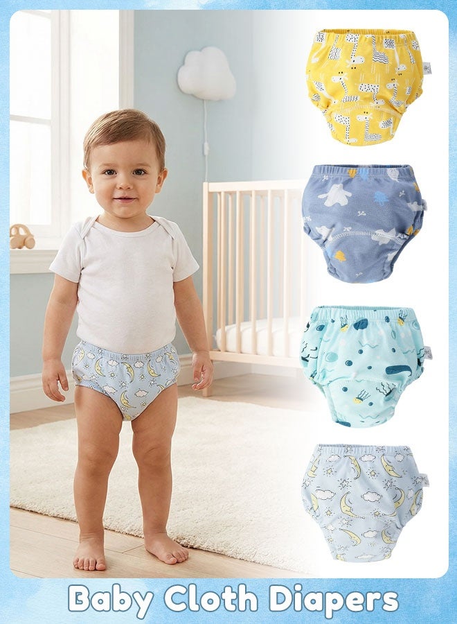 Sharpdo 4 Pieces Baby Cloth Diaper, Potty Training Pants for Boy and Girls, Breathable Potty Training Underwear - Image 1