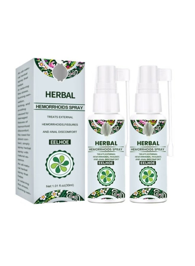 EELHOE 2 Natural Herbal Hemorrhoids Spray - External and Internal Hemorrhoids Treatment with 100% Natural Herbal Extracts Formula Pain Relief - Image 1