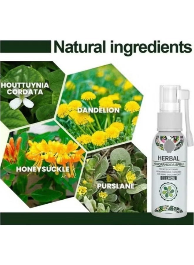 EELHOE 2 Natural Herbal Hemorrhoids Spray - External and Internal Hemorrhoids Treatment with 100% Natural Herbal Extracts Formula Pain Relief - Image 5
