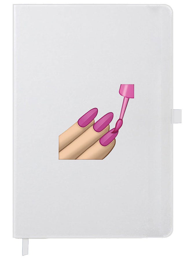 Theodor Designer A5 Thick White Hardcover Notebook Nail Paint - Image 1
