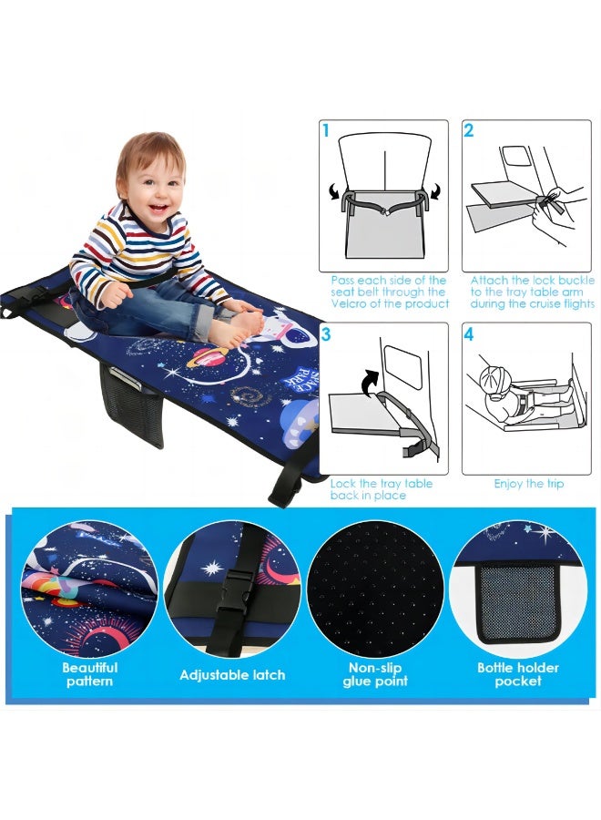 Chabeia Blue Baby Travel Airplane Bed for Toddler, Portable Airplane Seat Extender Pedals Bed, Footrest Hammock, Kids Travel Leg Rest Essentials - Image 3