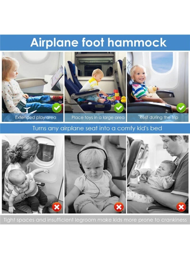 Chabeia Blue Baby Travel Airplane Bed for Toddler, Portable Airplane Seat Extender Pedals Bed, Footrest Hammock, Kids Travel Leg Rest Essentials - Image 5