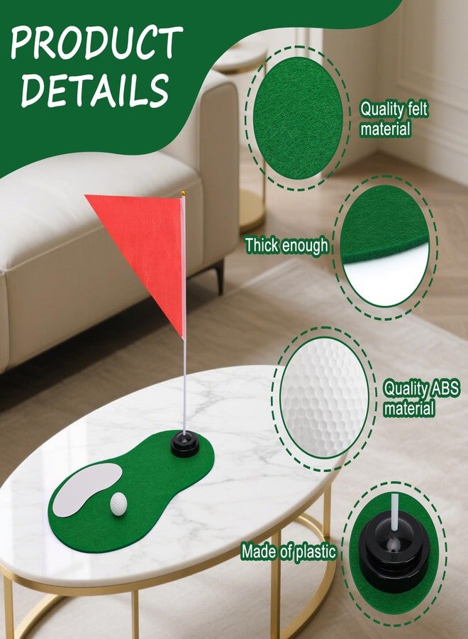 PLUVAVA 6 Set Golf Centerpieces Table Decorations Golf Themed Party Supplies Including Green Mats Ball Sand Trap Red Flag Plastic Flag Stand for Golf Sport Themed Birthday Decor (6 Set) - Image 3