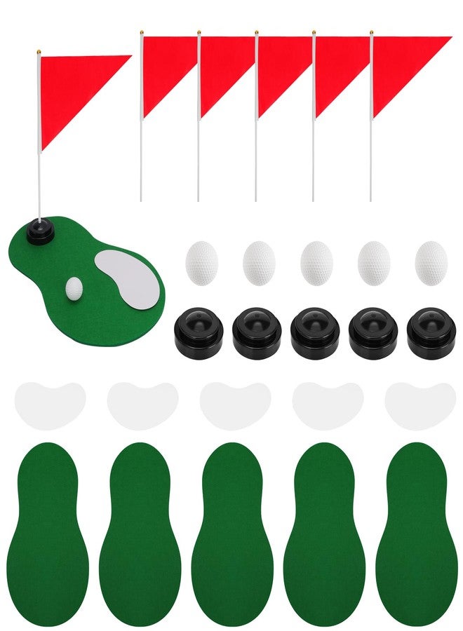 PLUVAVA 6 Set Golf Centerpieces Table Decorations Golf Themed Party Supplies Including Green Mats Ball Sand Trap Red Flag Plastic Flag Stand for Golf Sport Themed Birthday Decor (6 Set) - Image 1