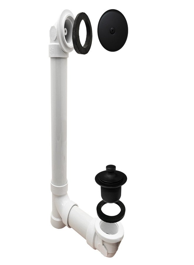 Westbrass Pull & Drain Sch. 40 PVC Bath Waste with One-Hole Top Elbow, Matte Black, D49721-62 - Image 1