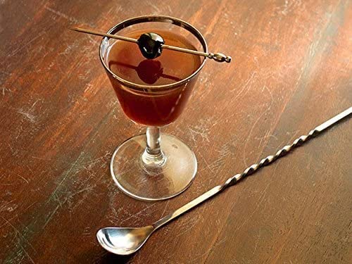 PAUL SONS 11.7Inch Stainless Steel Cocktail Spoon/Bar Spoon with Red Knob, Long Handle Twisted Mixing Spoon (Pack of 2Pc) - Image 3