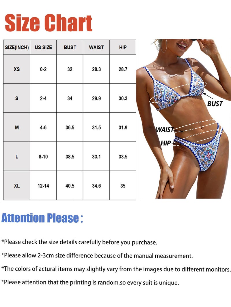 BIKINX Womens Swimsuits Sexy Thong Micro Bikini Ditsy Floral Two Piece Sets Bathing Suit Bandeau Swim Medium - Image 5