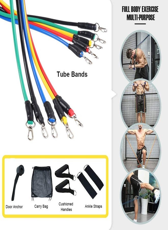 GBEX Resistance Bands Set, Exercise Bands with Door Anchor, Handles, Waterproof Carry Bag, Legs Ankle Straps for Resistance Training, Physical Therapy - Image 2