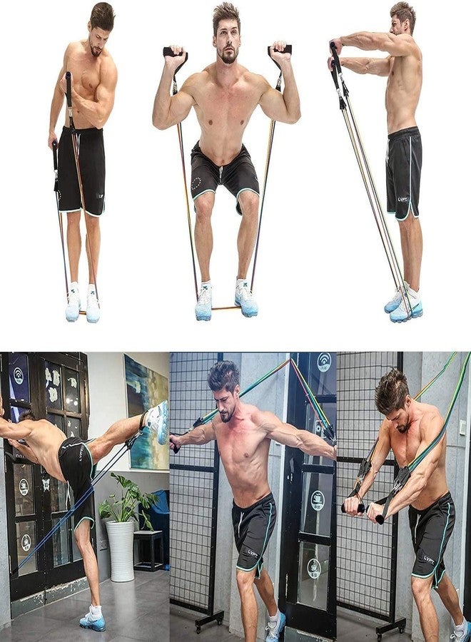 GBEX Resistance Bands Set, Exercise Bands with Door Anchor, Handles, Waterproof Carry Bag, Legs Ankle Straps for Resistance Training, Physical Therapy - Image 4