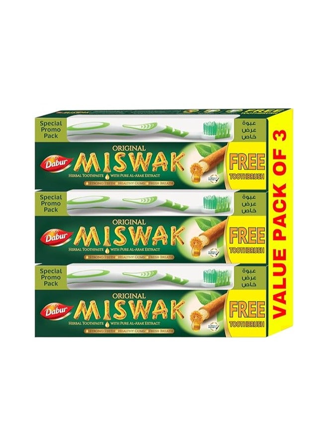 Dabur باقة قيمة من معجون الأسنان الأصلي المسواك وفرشاة الأسنان - Image 1