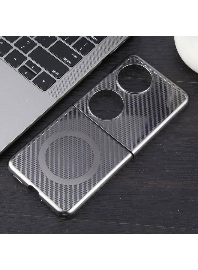 Zaboon Case For Huawei Pocket 2 6D Plated Carbon Fiber Clear Magsafe PC Phone Case - Image 2