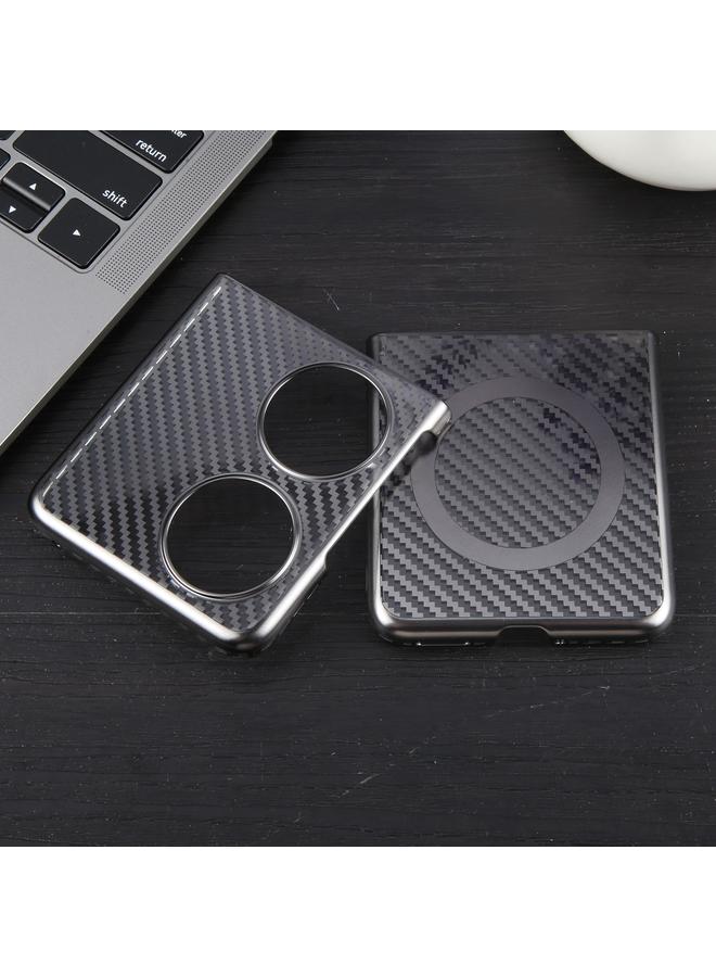 Zaboon Case For Huawei Pocket 2 6D Plated Carbon Fiber Clear Magsafe PC Phone Case - Image 4