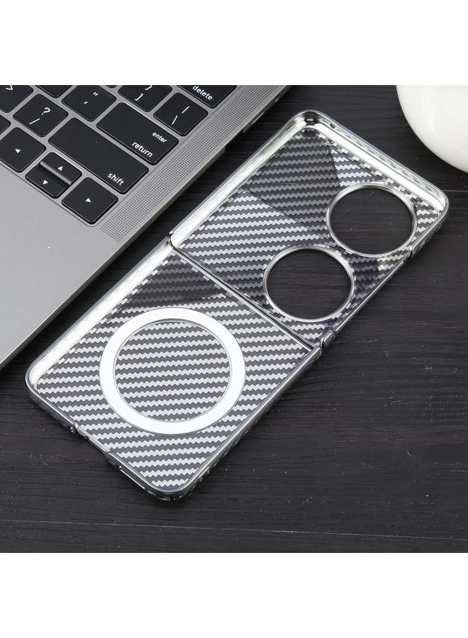 Zaboon Case For Huawei Pocket 2 6D Plated Carbon Fiber Clear Magsafe PC Phone Case - Image 3