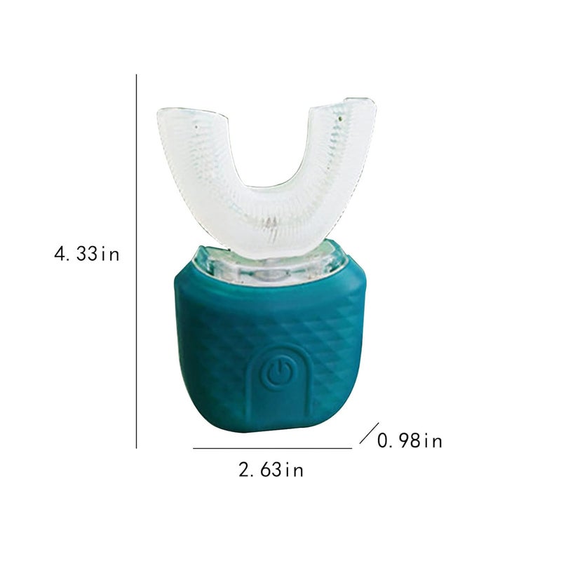 cheekyglo U Shaped Electric Toothbrush, U Shaped Ultrasonic Automatic Toothbrush for Adults 360°Whole Mouth Toothbrush Whitening Wireless Charging IPX7 Waterproof (Green) - Image 3