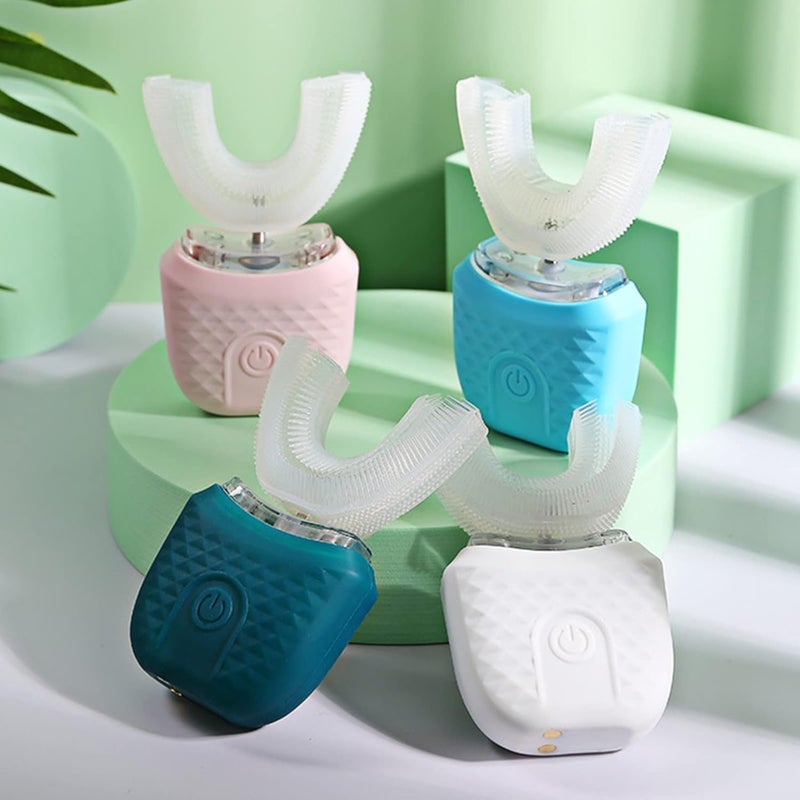 cheekyglo U Shaped Electric Toothbrush, U Shaped Ultrasonic Automatic Toothbrush for Adults 360°Whole Mouth Toothbrush Whitening Wireless Charging IPX7 Waterproof (Green) - Image 2