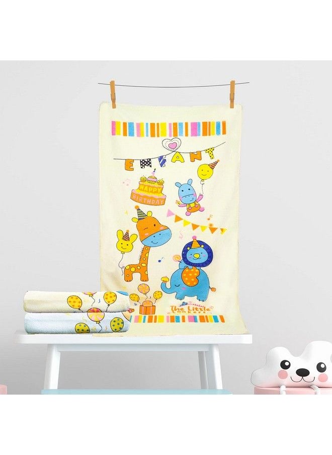The Little Lookers Towel For Newborn;Baby;Kids ; Super Soft Baby Bath Towel Set For Infants;Bathing Accessories (Blue & Lemon Large(60X105Cm))  - Image 2