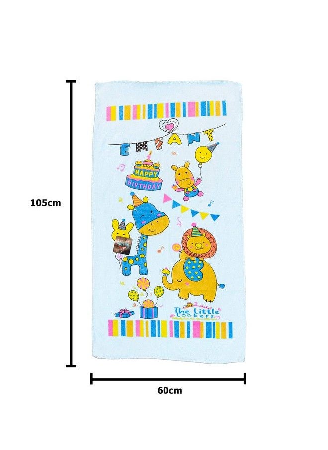 The Little Lookers Towel For Newborn;Baby;Kids ; Super Soft Baby Bath Towel Set For Infants;Bathing Accessories (Blue & Lemon Large(60X105Cm))  - Image 3