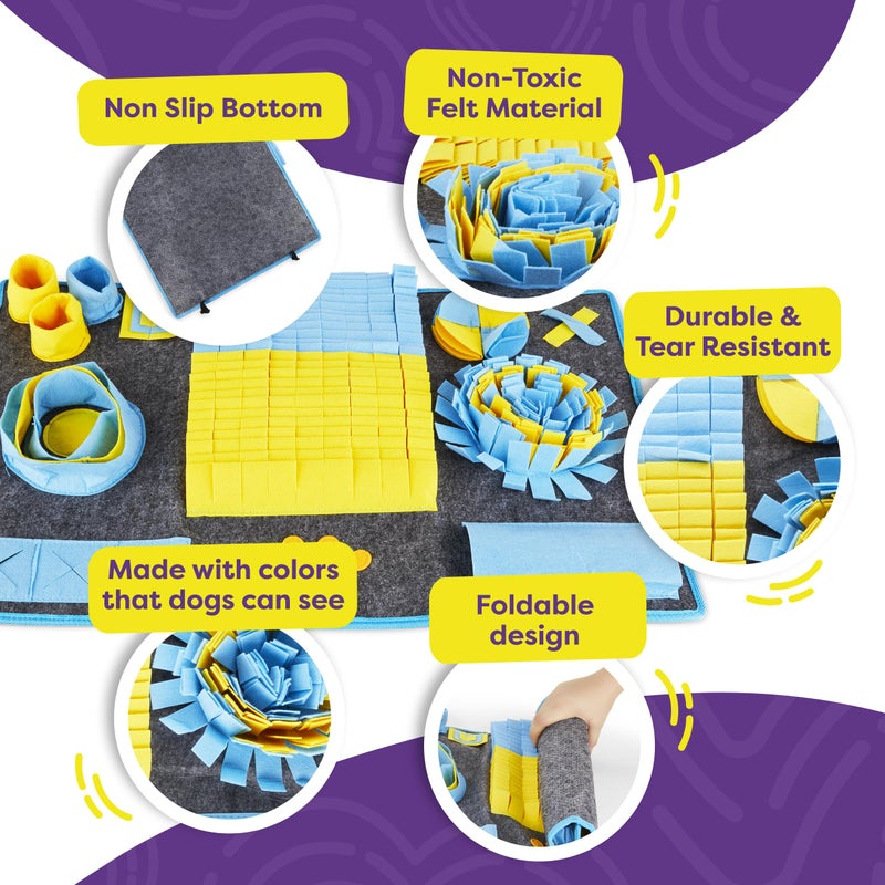 Hertzko Snuffle Mat for Dogs & Cats â€“ Includes Lick Mat & Spatula â€“ Dog Snuffle Toy, Puppy Enrichment Mat, Slow Feeder, Treat Dispenser, Boredom Relief, Pet Anxiety Aid - Image 4