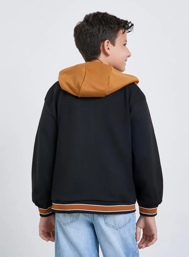 Styli  Teens Printed Jacket with Hood for Men | Best Price UAE