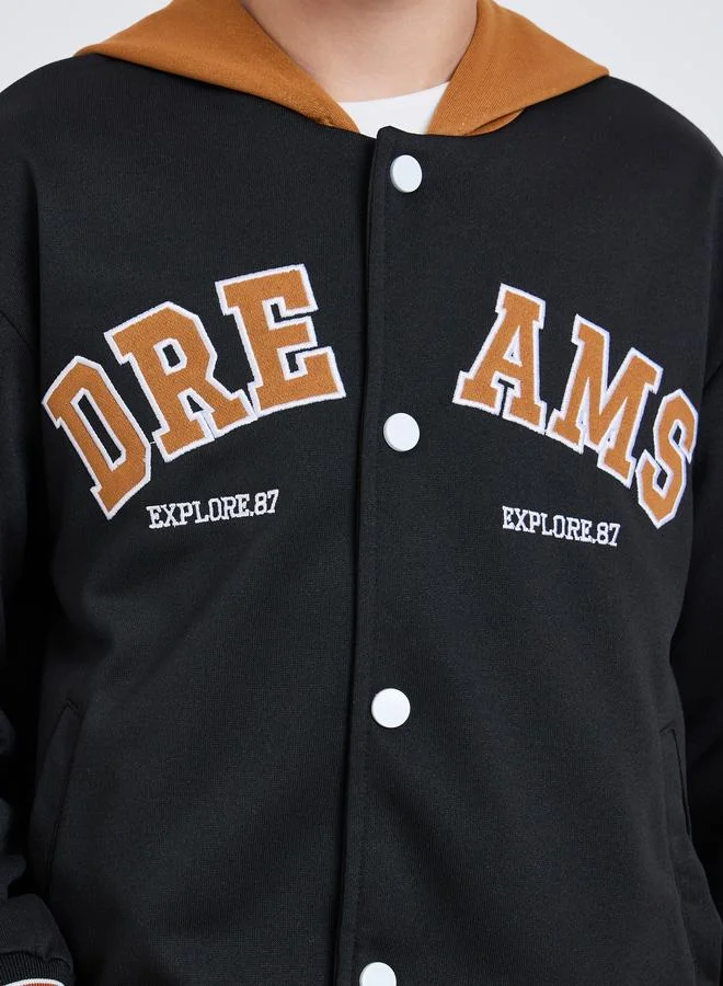 Styli  Teens Printed Jacket with Hood for Men | Best Price UAE